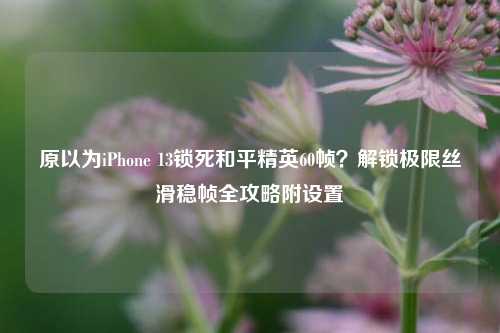 原以为iPhone 13锁死和平精英60帧?解锁极限丝滑稳帧全攻略附设置