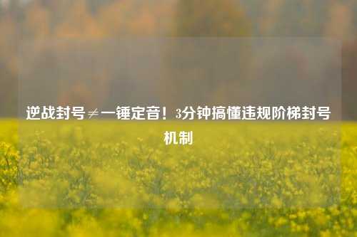 逆战封号≠一锤定音!3分钟搞懂违规阶梯封号机制