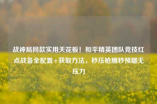 战神局同款实用天花板!和平精英团队竞技红点战备全配置+获取方法,秒压枪腰秒预瞄无压力