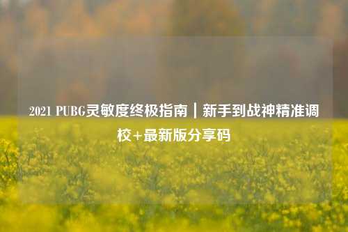 2021 PUBG灵敏度终极指南|新手到战神精准调校+最新版分享码