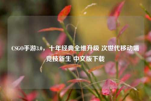 CSGO手游3.0，十年经典全维升级 次世代移动端竞技新生 中文版下载