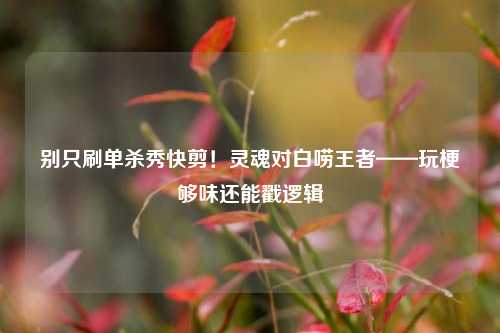 别只刷单杀秀快剪!灵魂对白唠王者——玩梗够味还能戳逻辑