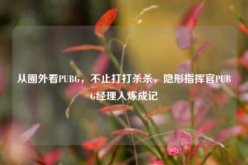 从圈外看PUBG,不止打打杀杀,隐形指挥官PUBG经理人炼成记