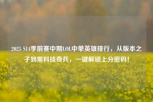 2025 S14季前赛中期LOL中单英雄排行,从版本之子到黑科技奇兵,一键解锁上分密码!