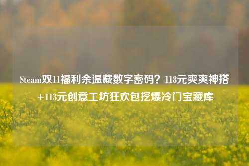 Steam双11福利余温藏数字密码?118元爽爽神搭+113元创意工坊狂欢包挖爆冷门宝藏库