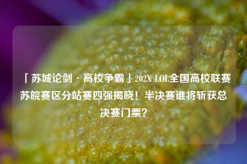 「苏城论剑·高校争霸」202X LOL全国高校联赛苏皖赛区分站赛四强揭晓!半决赛谁将斩获总决赛门票?