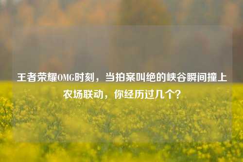 王者荣耀OMG时刻，当拍案叫绝的峡谷瞬间撞上农场联动，你经历过几个？