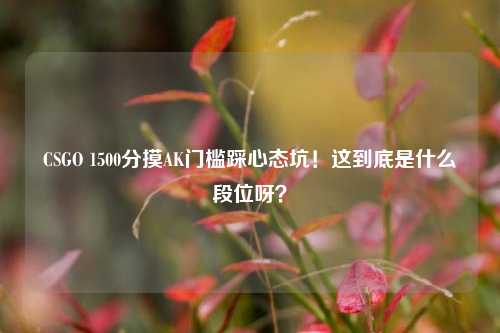 CSGO 1500分摸AK门槛踩心态坑!这到底是什么段位呀?