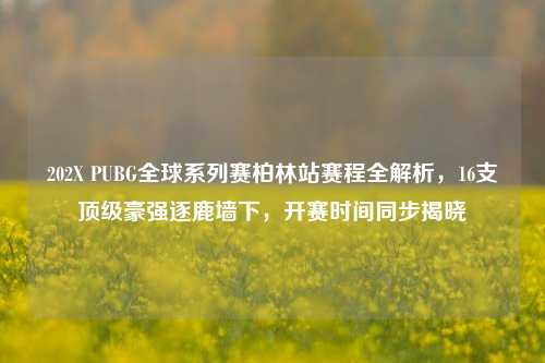 202X PUBG全球系列赛柏林站赛程全解析,16支顶级豪强逐鹿墙下,开赛时间同步揭晓