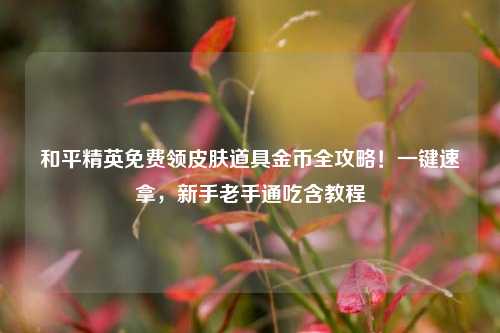 和平精英免费领皮肤道具金币全攻略!一键速拿,新手老手通吃含教程