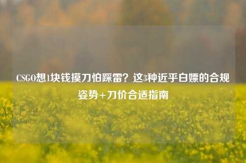 CSGO想1块钱摸刀怕踩雷?这3种近乎白嫖的合规姿势+刀价合适指南