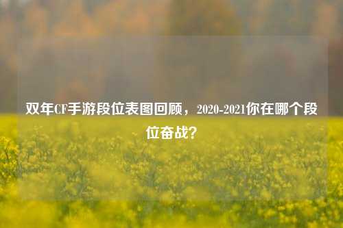 双年CF手游段位表图回顾,2020-2021你在哪个段位奋战?