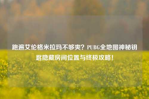 跑遍艾伦格米拉玛不够爽?PUBG全地图神秘钥匙隐藏房间位置与终极攻略!