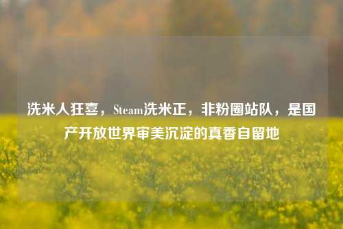 洗米人狂喜,Steam洗米正,非粉圈站队,是国产开放世界审美沉淀的真香自留地