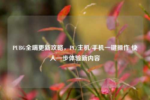 PUBG全端更新攻略,PC/主机/手机一键操作 快人一步体验新内容
