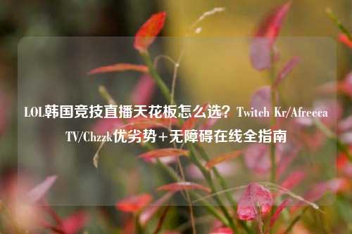 LOL韩国竞技直播天花板怎么选？Twitch Kr/AfreecaTV/Chzzk优劣势+无障碍在线全指南