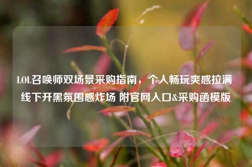 LOL召唤师双场景采购指南,个人畅玩爽感拉满 线下开黑氛围感炸场 附官网入口&采购函模版