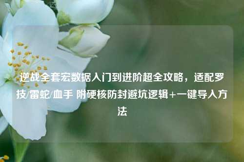 逆战全套宏数据入门到进阶超全攻略,适配罗技/雷蛇/血手 附硬核防封避坑逻辑+一键导入方法
