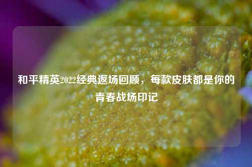 和平精英2022经典返场回顾,每款皮肤都是你的青春战场印记