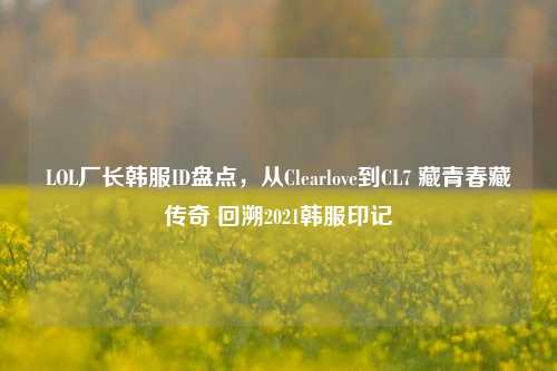 LOL厂长韩服ID盘点,从Clearlove到CL7 藏青春藏传奇 回溯2021韩服印记