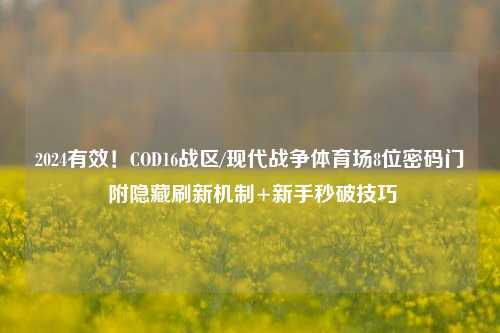 2024有效!COD16战区/现代战争体育场8位密码门 附隐藏刷新机制+新手秒破技巧