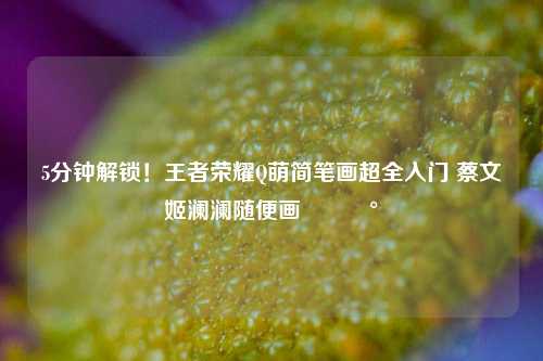 5分钟解锁!王者荣耀Q萌简笔画超全入门 蔡文姬澜澜随便画🥰