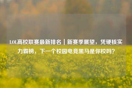 LOL高校联赛最新排名|新赛季展望,凭硬核实力霸榜,下一个校园电竞黑马是你校吗?