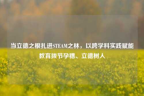 当立德之根扎进STEAM之林,以跨学科实践赋能教育拔节孕穗、立德树人