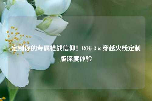 定制你的专属枪战信仰！ROG 3×穿越火线定制版深度体验