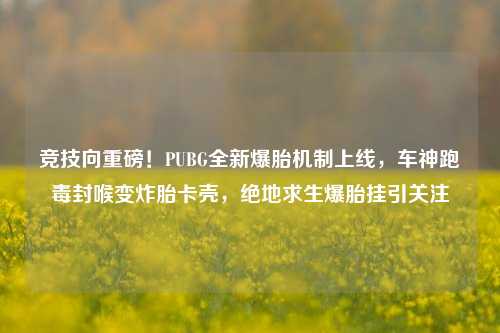 竞技向重磅！PUBG全新爆胎机制上线，车神跑毒封喉变炸胎卡壳，绝地求生爆胎挂引关注