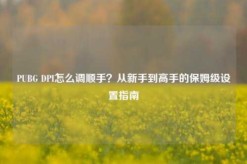 PUBG DPI怎么调顺手?从新手到高手的保姆级设置指南