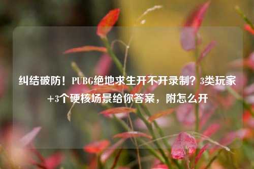 纠结破防!PUBG绝地求生开不开录制?3类玩家+3个硬核场景给你答案,附怎么开