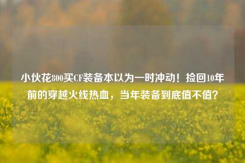 小伙花800买CF装备本以为一时冲动!捡回10年前的穿越火线热血,当年装备到底值不值?
