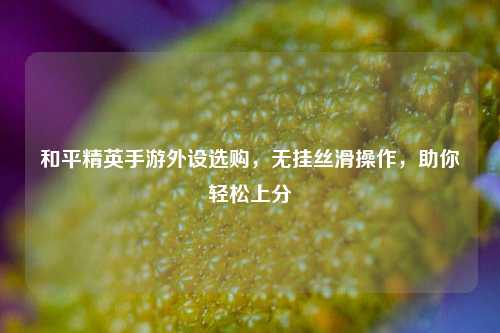 和平精英手游外设选购,无挂丝滑操作,助你轻松上分