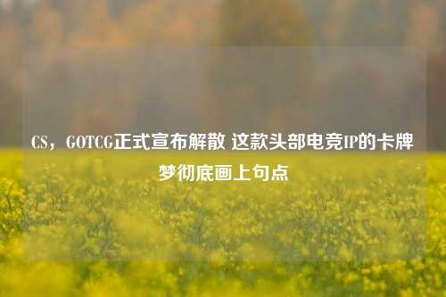CS,GOTCG正式宣布解散 这款头部电竞IP的卡牌梦彻底画上句点