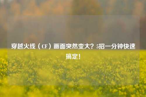 穿越火线(CF)画面突然变大?5招一分钟快速搞定!