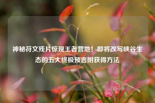 神秘符文残片惊现王者营地!即将改写峡谷生态的五大终极预言附获得方法