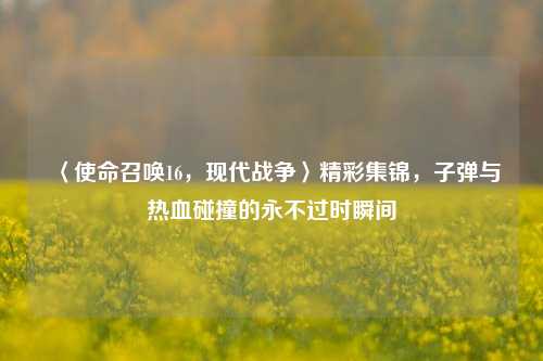 〈使命召唤16,现代战争〉精彩集锦,子弹与热血碰撞的永不过时瞬间