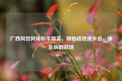 广西阿哲阿灿和平精英,刚枪搭地道乡音,快乐嗨翻战场