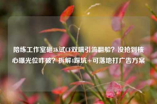 陪练工作室砸3K试CF双端引流翻船?没抢到核心曝光位咋破?拆解4踩坑+可落地打广告方案