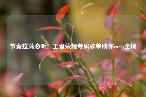节奏拉满必听!王者荣耀专属歌单助你carry全场