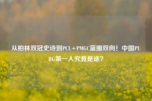 从柏林双冠史诗到PCL+PMGC蓝圈双向!中国PUBG第一人究竟是谁?