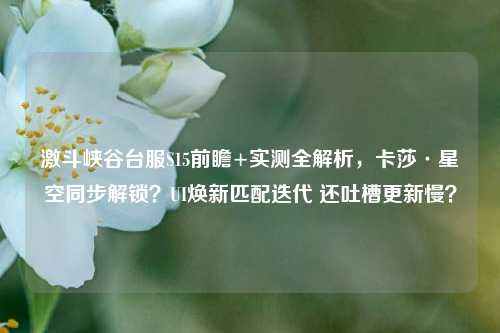 激斗峡谷台服S15前瞻+实测全解析,卡莎·星空同步解锁?UI焕新匹配迭代 还吐槽更新慢?