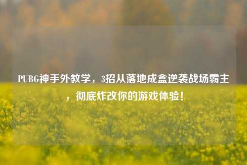 PUBG神手外教学,3招从落地成盒逆袭战场霸主,彻底炸改你的游戏体验!