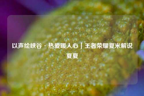 以声绘峡谷·热爱暖人心|王者荣耀夏米解说夏夏