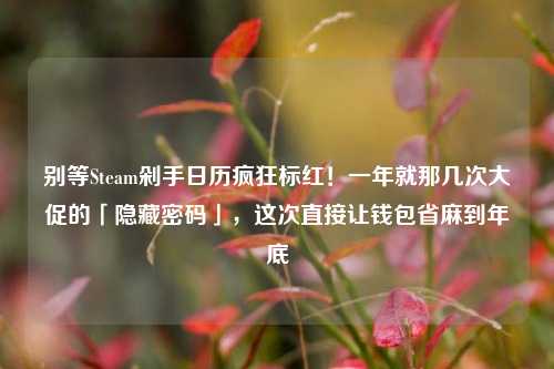 别等Steam剁手日历疯狂标红!一年就那几次大促的「隐藏密码」,这次直接让钱包省麻到年底