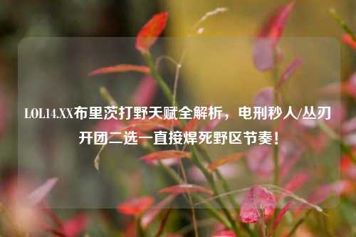 LOL14.XX布里茨打野天赋全解析,电刑秒人/丛刃开团二选一直接焊死野区节奏!