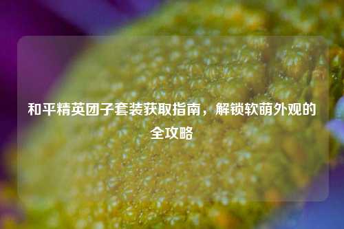 和平精英团子套装获取指南,解锁软萌外观的全攻略