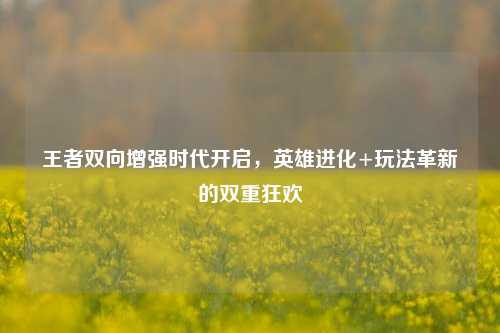 王者双向增强时代开启,英雄进化+玩法革新的双重狂欢