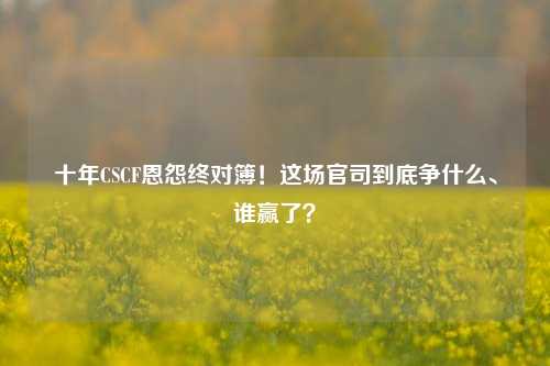 十年CSCF恩怨终对簿!这场官司到底争什么、谁赢了?